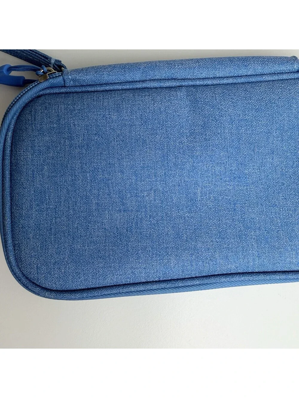 Blue Travel Electronics Organizer Case Double Layer Cable Charger Storage